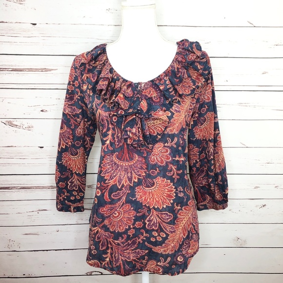 LAUREN/Ralph Lauren Women's Cotton Ruffle Tie Top - Picture 2 of 8